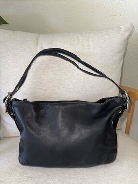 Vintage Coach East West Legacy Black Leather Hobo Y2K Shoulder Bag Purse #1417
